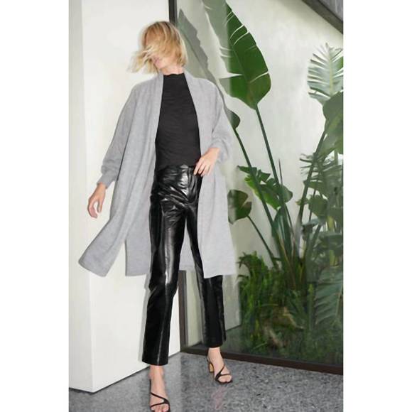 NEW LNA camila brushed cardigan in heather shadow grey - Picture 2 of 2